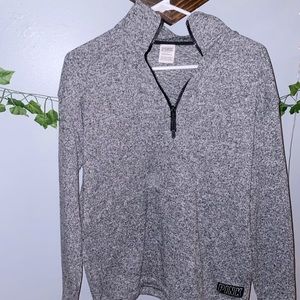 gray quarter zip sweater